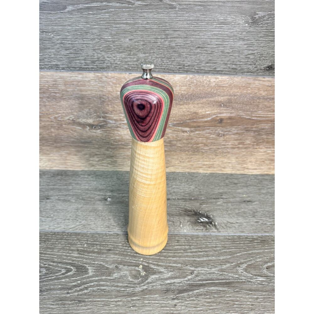 Vintage Made in USA Maple Wood 12” Pepper Mill